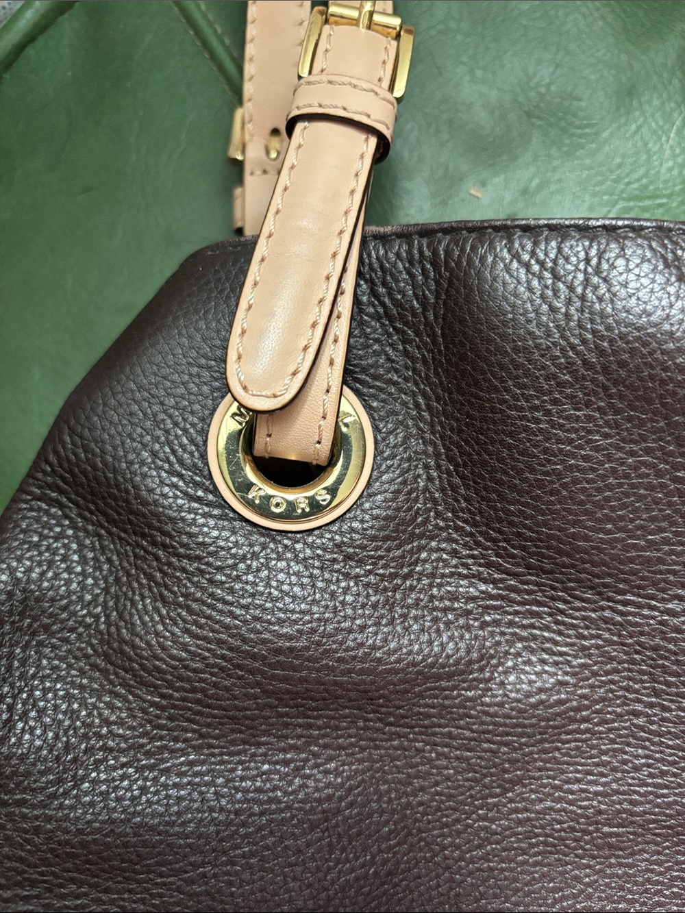 MICHAEL Michael Kors Black Shoulder Bag with Tan Straps - Picture 3 of 6
